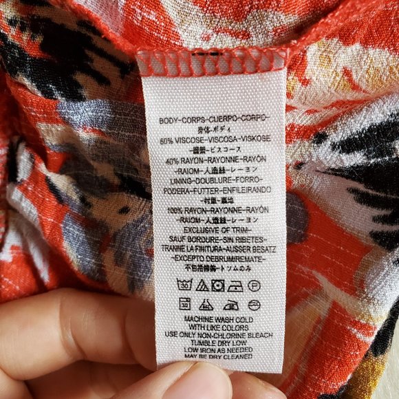 Free People Red Floral Button Front Dress Size 6 NWT - Picture 12 of 16